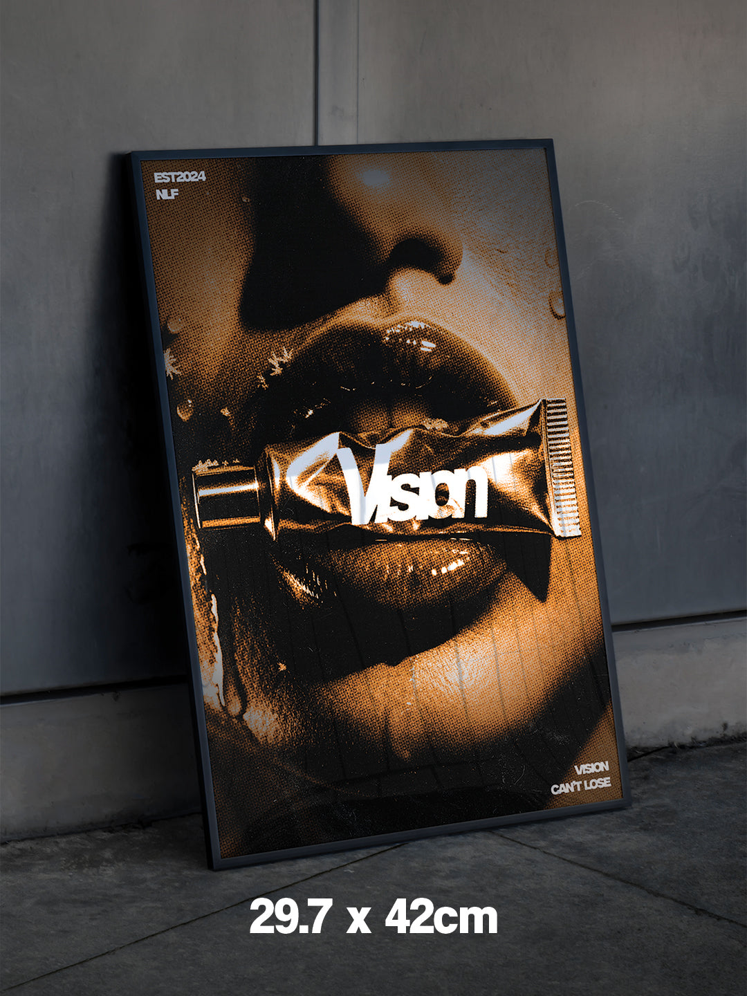 A3 LIP FRAMED POSTER ORANGE