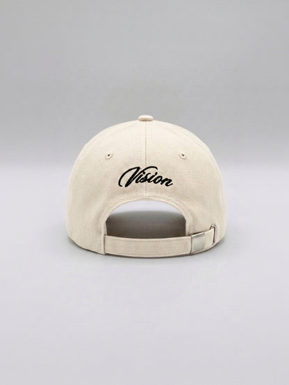 BEIGE HORSE LOGO BASEBALL HAT