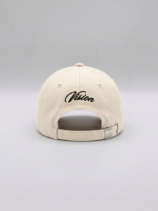 BEIGE HORSE LOGO BASEBALL HAT